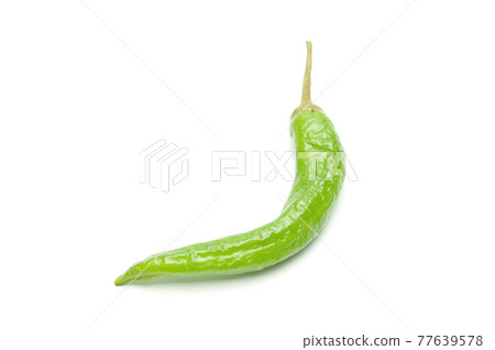 Green peppers on white background Green peppers on white background 77639578