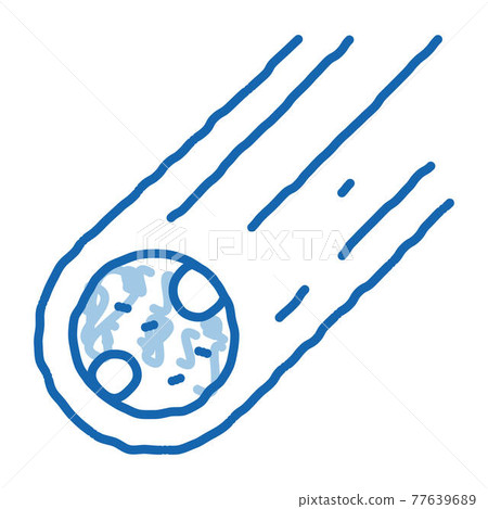 Falling Meteorite Sphere doodle icon hand drawn illustration Falling Meteorite Sphere doodle icon hand drawn illustration 77639689