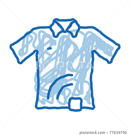 T-shirt with Signal Sensor doodle icon hand drawn illustration 77639790