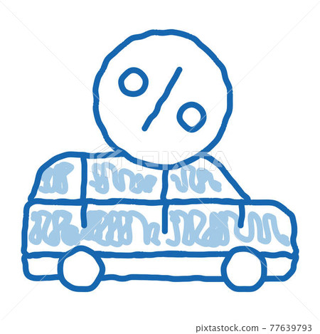 Car Credit Loan doodle icon hand drawn illustration 77639793
