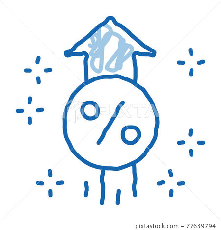 Interest Increase Rise Up doodle icon hand drawn illustration 77639794