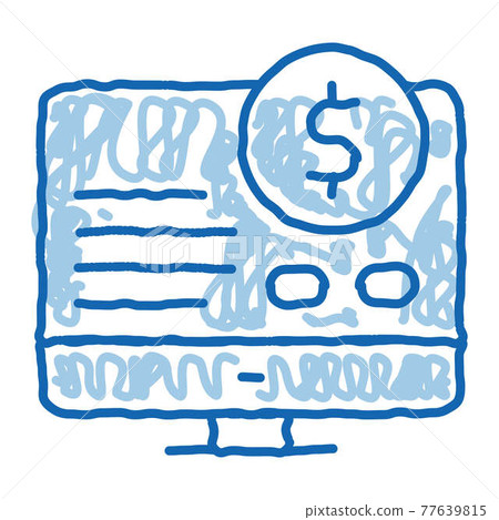 Money Report on Computer doodle icon hand drawn illustration Money Report on Computer doodle icon hand drawn illustration 77639815