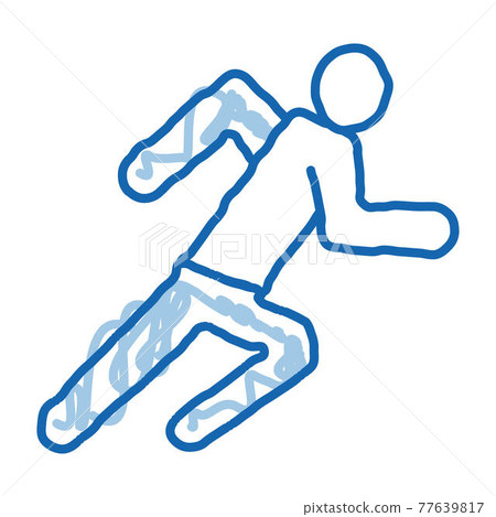 Runner Athlete in Action doodle icon hand drawn illustration Runner Athlete in Action doodle icon hand drawn illustration 77639817