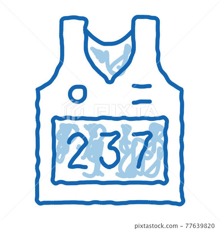 Vest with Personal Athlete Number doodle icon hand drawn illustration Vest with Personal Athlete Number doodle icon hand drawn illustration 77639820