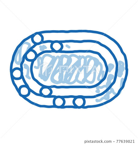 Marathon Stadium Top View doodle icon hand drawn illustration 77639821