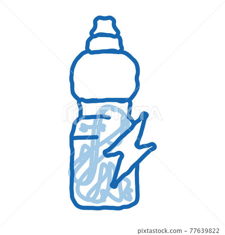 Energy Drink in Bottle doodle icon hand drawn illustration 77639822