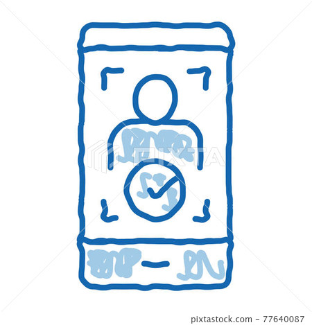 Phone Person Verification doodle icon hand drawn illustration Phone Person Verification doodle icon hand drawn illustration 77640087