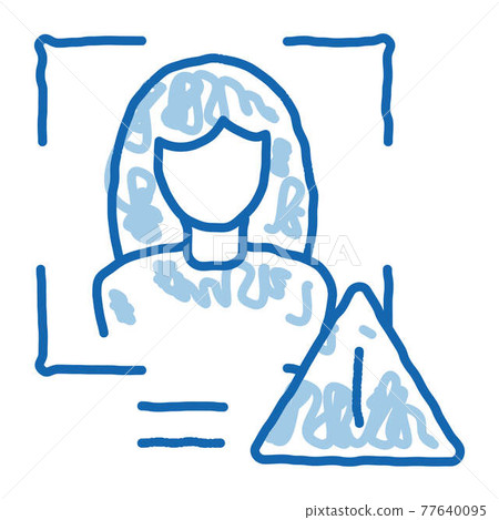 Identity Alert Woman doodle icon hand drawn... - Stock Illustration ...