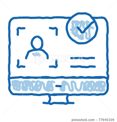 Computer Person Identity doodle icon hand drawn illustration 77640109
