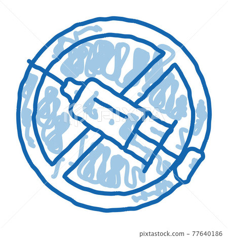 Categorical Injection Ban doodle icon hand drawn illustration 77640186