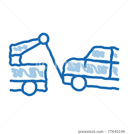 Escape Machine Truck doodle icon hand drawn illustration 77640199