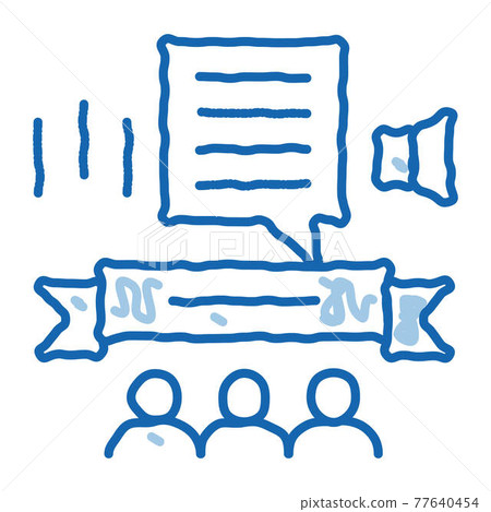 Student Graduates Announcement doodle icon hand drawn illustration Student Graduates Announcement doodle icon hand drawn illustration 77640454