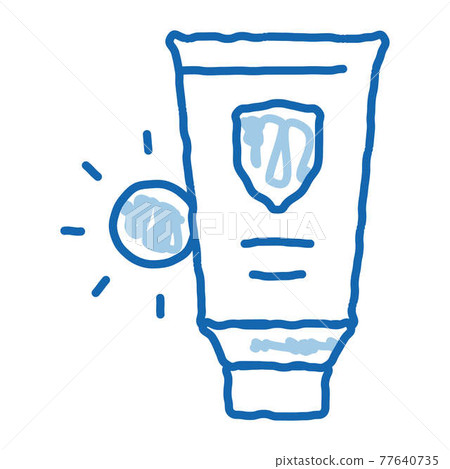 Sunscreen doodle icon hand drawn illustration 77640735