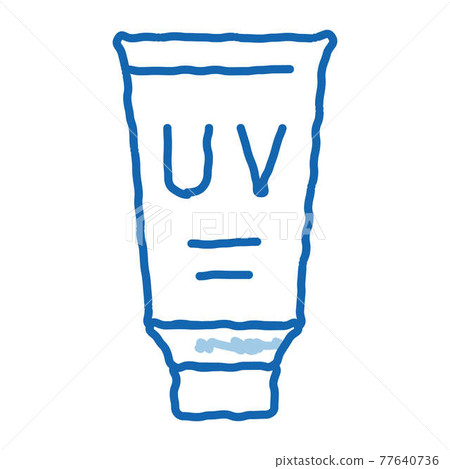 UV Protective Ointment doodle icon hand drawn illustration UV Protective Ointment doodle icon hand drawn illustration 77640736