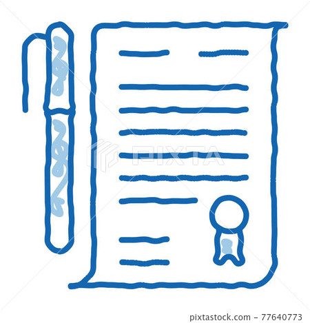 Document doodle icon hand drawn illustration 77640773