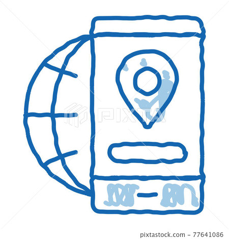 Geolocation doodle icon hand drawn illustration Geolocation doodle icon hand drawn illustration 77641086