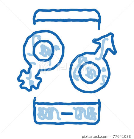 Male and Female Compatibility doodle icon hand drawn illustration Male and Female Compatibility doodle icon hand drawn illustration 77641088