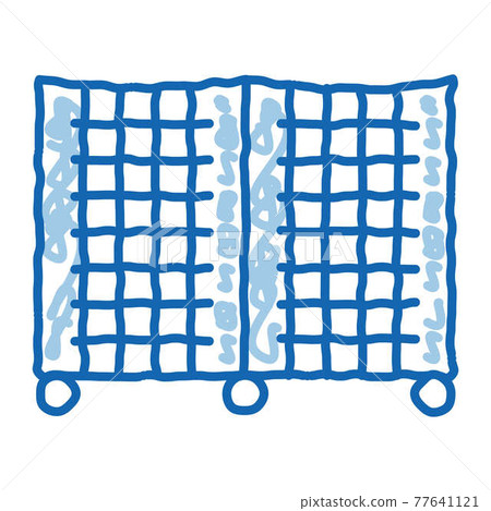 Batting Cage doodle icon hand drawn illustration 77641121