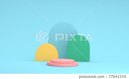 Abstract 3D render of cylinder podium Abstract 3D render of cylinder podium 77641334