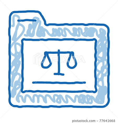 Court Folder Law And Judgement doodle icon hand drawn illustration 77641668