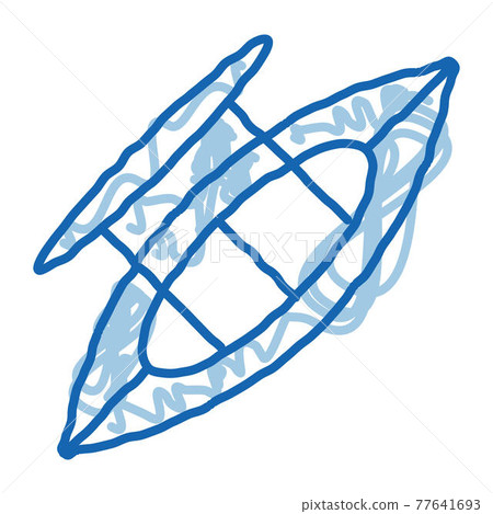 Inflatable Boat Canoeing doodle icon hand drawn illustration 77641693