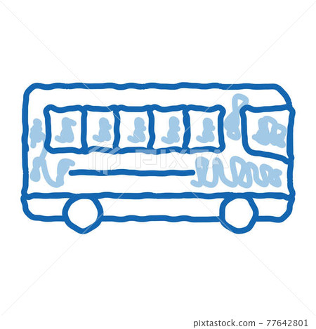 Public Transport Inter-city Bus doodle icon hand drawn illustration 77642801