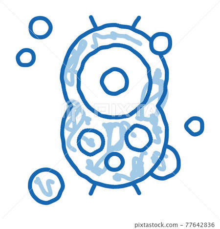Positive Bacterium doodle icon hand drawn illustration 77642836