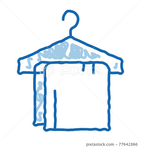 Dress Things On Hanger doodle icon hand drawn illustration Dress Things On Hanger doodle icon hand drawn illustration 77642866
