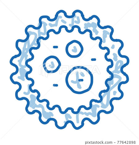 Microscopic Bacterium Microgerm doodle icon hand drawn illustration 77642898