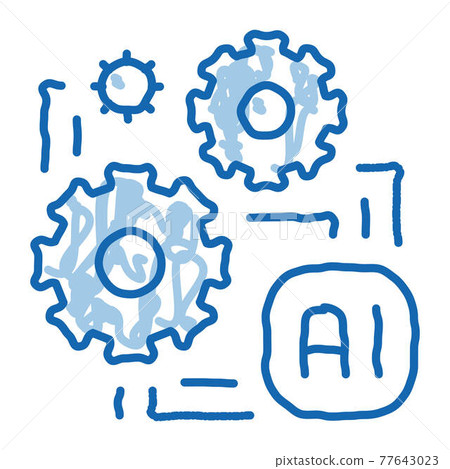 Artificial Intelligence Ai Chip doodle icon hand drawn illustration Artificial Intelligence Ai Chip doodle icon hand drawn illustration 77643023
