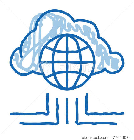 Global Internet Cloud Networking doodle icon hand drawn illustration Global Internet Cloud Networking doodle icon hand drawn illustration 77643024