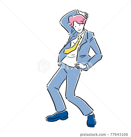Various poses of a businessman in a suit Various poses of a businessman in a suit 77643108