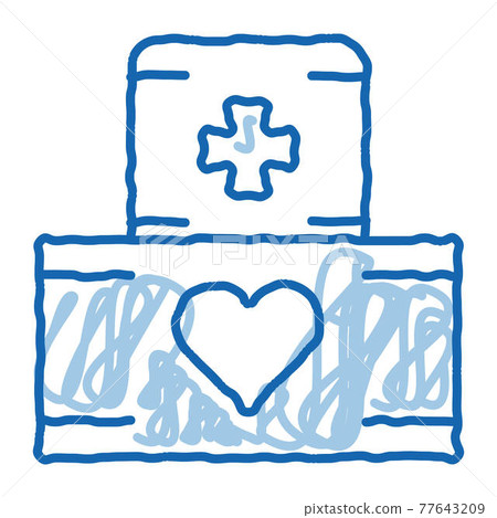 Volunteers Support Medikit doodle icon hand drawn illustration Volunteers Support Medikit doodle icon hand drawn illustration 77643209