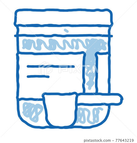 Supplements Bottle And Scoop doodle icon hand drawn illustration 77643219