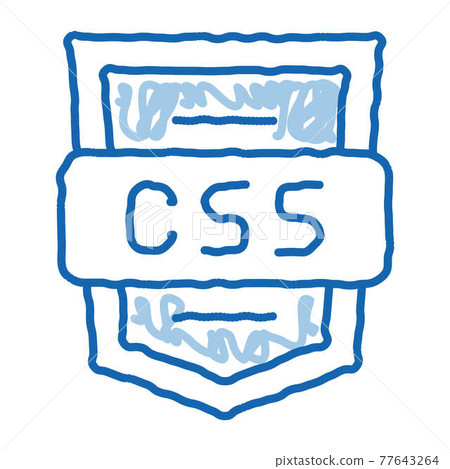 Coding Language CSS System doodle icon hand drawn illustration 77643264