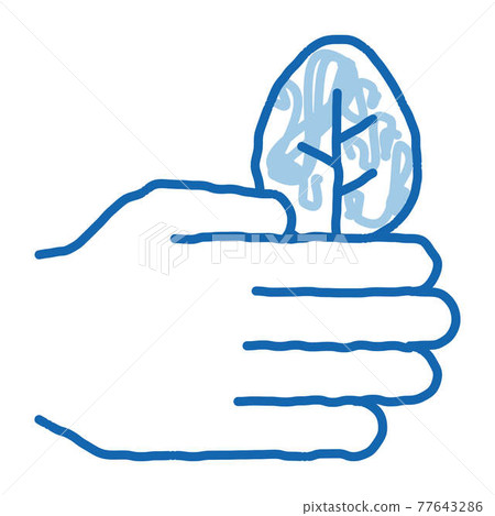 Hand Care Wood Leaves Tree doodle icon hand drawn illustration 77643286