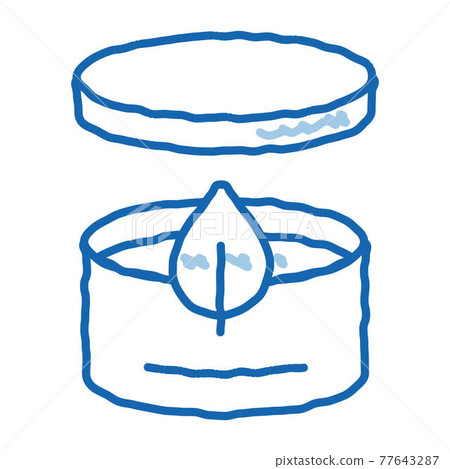 Cream Container And Leaf doodle icon hand drawn illustration Cream Container And Leaf doodle icon hand drawn illustration 77643287