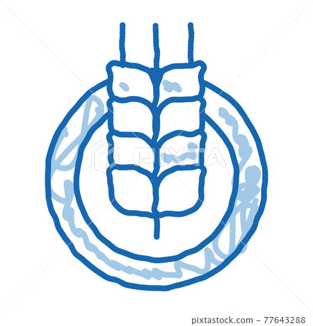 Wheatear In Round Frame doodle icon hand drawn illustration Wheatear In Round Frame doodle icon hand drawn illustration 77643288