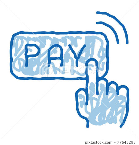 One Click Touch Payment doodle icon hand drawn illustration One Click Touch Payment doodle icon hand drawn illustration 77643295