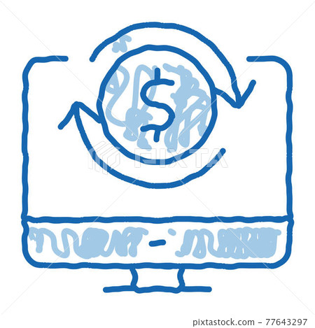 Money Account Verification doodle icon hand drawn illustration 77643297