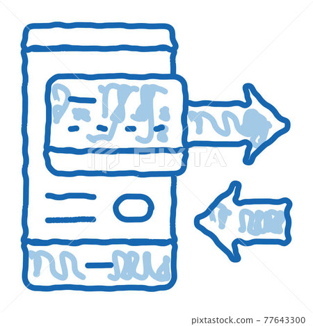 Payment By Mobile Phone doodle icon hand drawn illustration 77643300