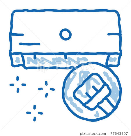 Office Climate Conditioner doodle icon hand drawn illustration 77643507