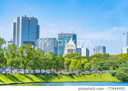 Cityscape of Tokyo From Sakuradamon to Sakurada Moat, Parliament Building / Akasaka Cityscape of Tokyo From Sakuradamon to Sakurada Moat, Parliament Building / Akasaka 77644493