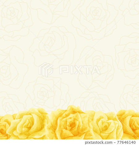 Father's Day watercolor yellow rose frame with background square 77646140