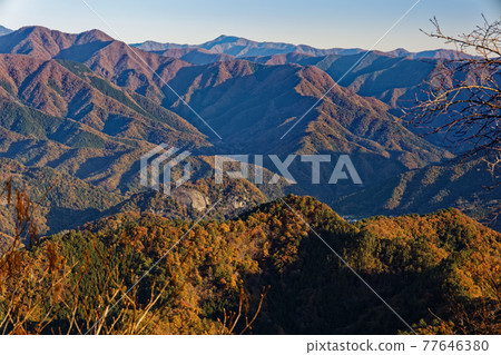 從久岐山眺望岩土之山和奧多摩 從久岐山眺望岩土之山和奧多摩 77646380