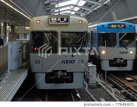 Inokashira Line 7 colors of Keio Railway line connecting Shibuya Station in Tokyo and Kichijoji Station in Musashino City Inokashira Line 7 colors of Keio Railway line connecting Shibuya Station in Tokyo and Kichijoji Station in Musashino City 77646805