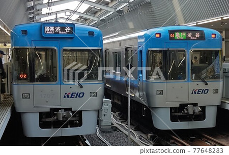 Inokashira Line 7 colors of Keio Railway line connecting Shibuya Station in Tokyo and Kichijoji Station in Musashino City Inokashira Line 7 colors of Keio Railway line connecting Shibuya Station in Tokyo and Kichijoji Station in Musashino City 77648283