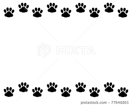 Meat ball cat footprint silhouette illustration frame 77648801