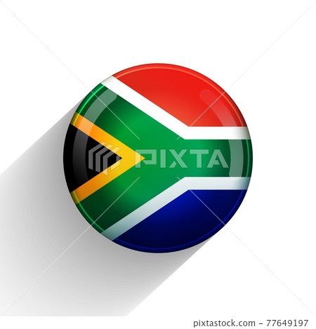 Glass light ball with flag of Republic of South Africa. Round sphere, template icon. National symbol. Glossy realistic ball, 3D abstract vector illustration on a white background. Big bubble Glass light ball with flag of Republic of South Africa. Round sphere, template icon. National symbol. Glossy realistic ball, 3D abstract vector illustration on a white background. Big bubble 77649197