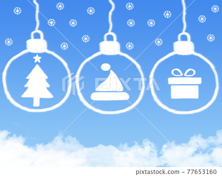 tree , wool hat and gift cloud by christmas concept 77653160